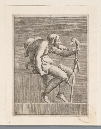 Man met een bochel by Unknown, print, 1585