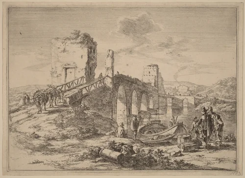 The Ponte Molle by Jan Both, print, 1615-1652