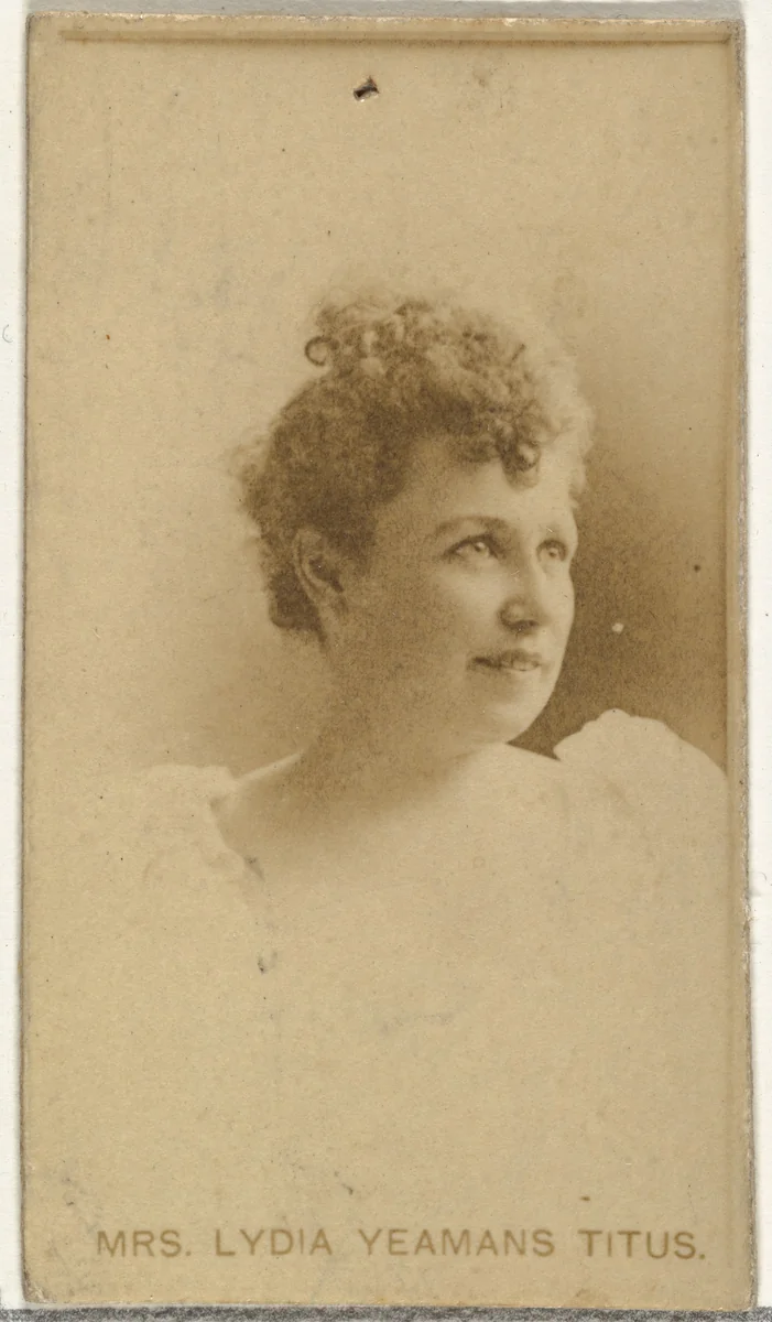 Mrs. Lydia Yeamans Titus, from the Actors and Actresses series (N145-8) issued by Duke Sons & Co. to promote Duke Cigarettes by W. Duke, Sons & Co., photograph, 1890-1895