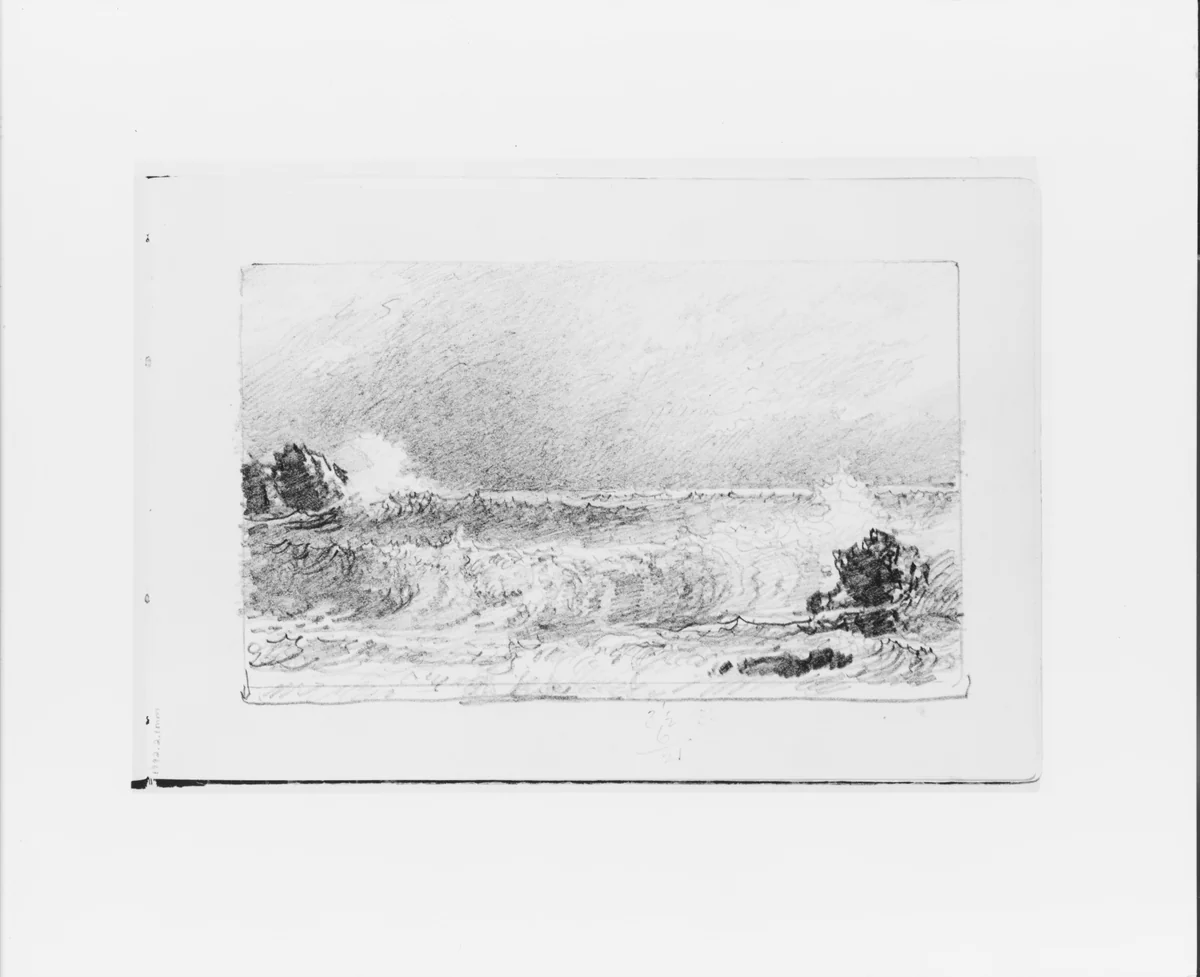 Stormy Sea (from Sketchbook VII) by William Trost Richards, artwork, 1886