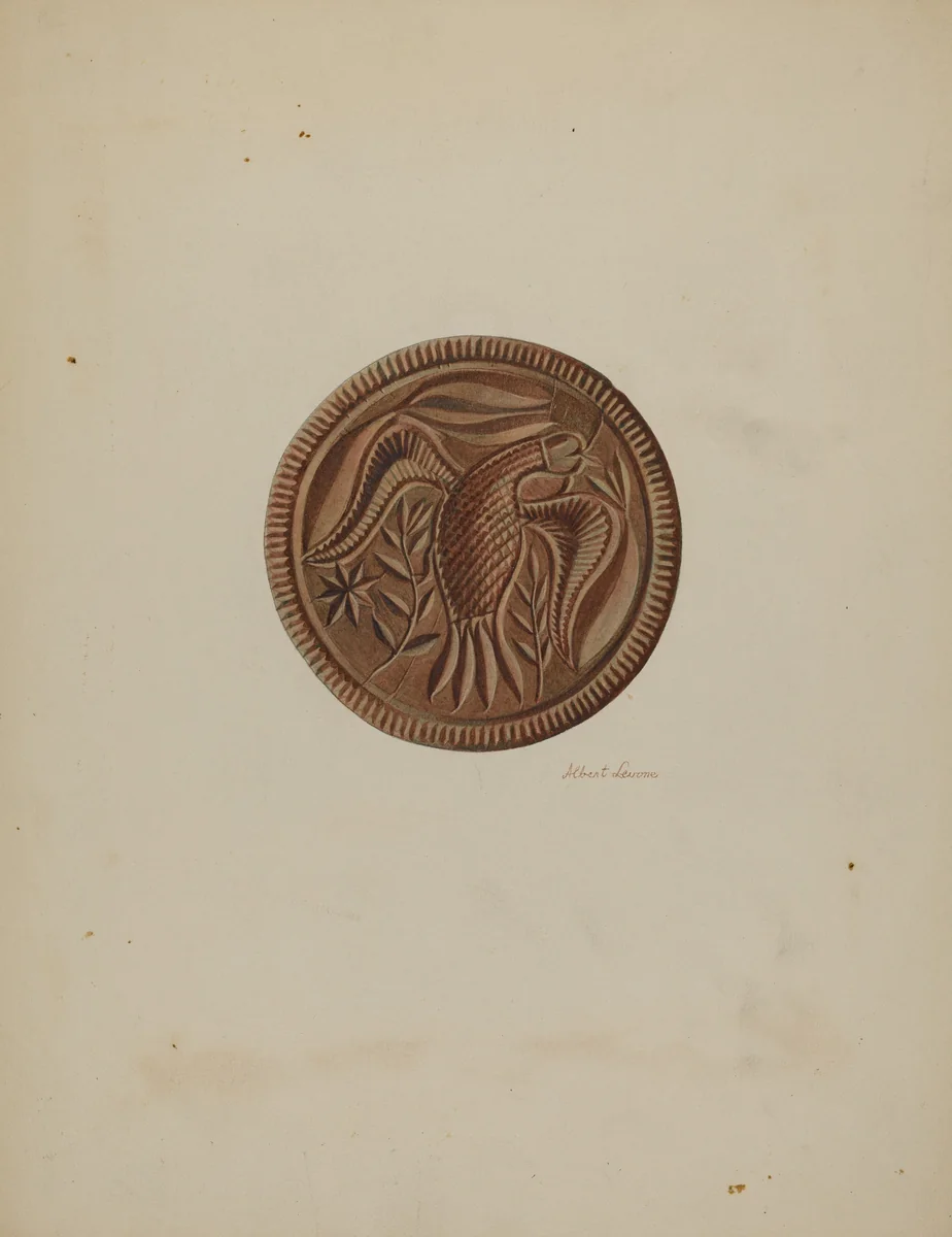 Pa. German Butter Mold by Albert Levone, index of american design, 1938