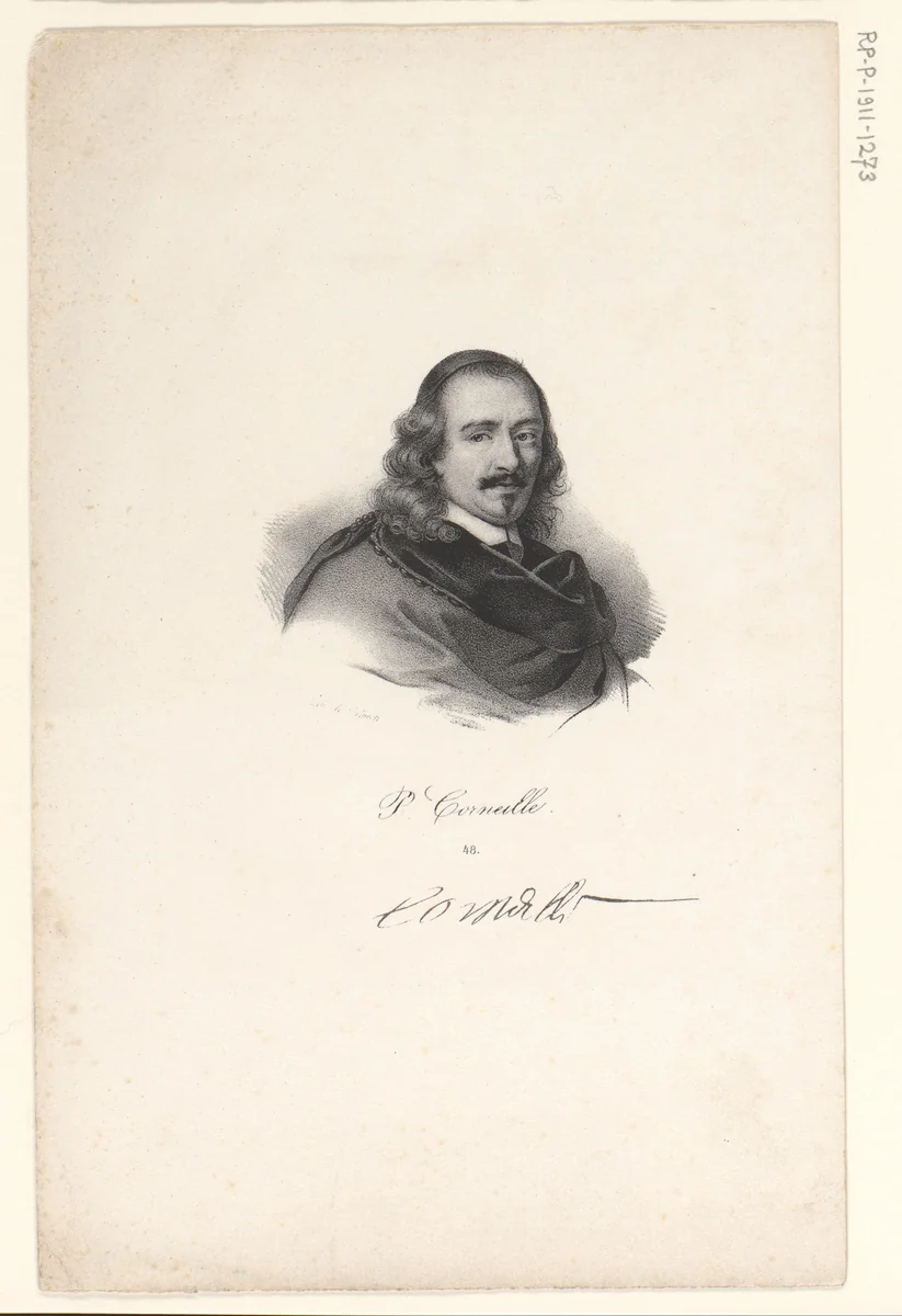 Portret van Pierre Corneille by anonymous, print, 1818-1842