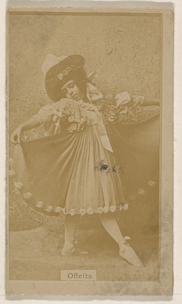 Miss Ofleita, from the Actresses series (N245) issued by Kinney Brothers to promote Sweet Caporal Cigarettes by Kinney Brothers Tobacco Company, photograph, 1890