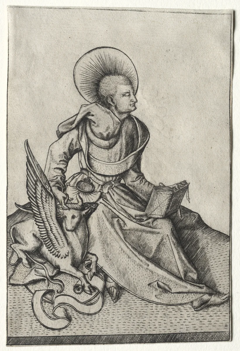 The Evangelists: St. Luke by Master ES, print, 1450-1467