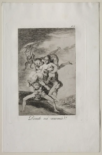 Where is Mother Going?, Plate 65 by Francisco de Goya, print, 1799