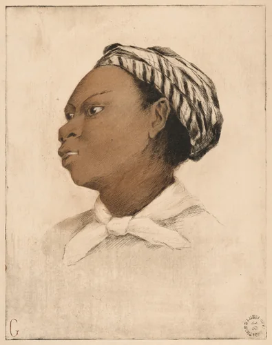 African Woman by Henri-Charles Guérard; Eva Gonzalès, print, 1885-1888