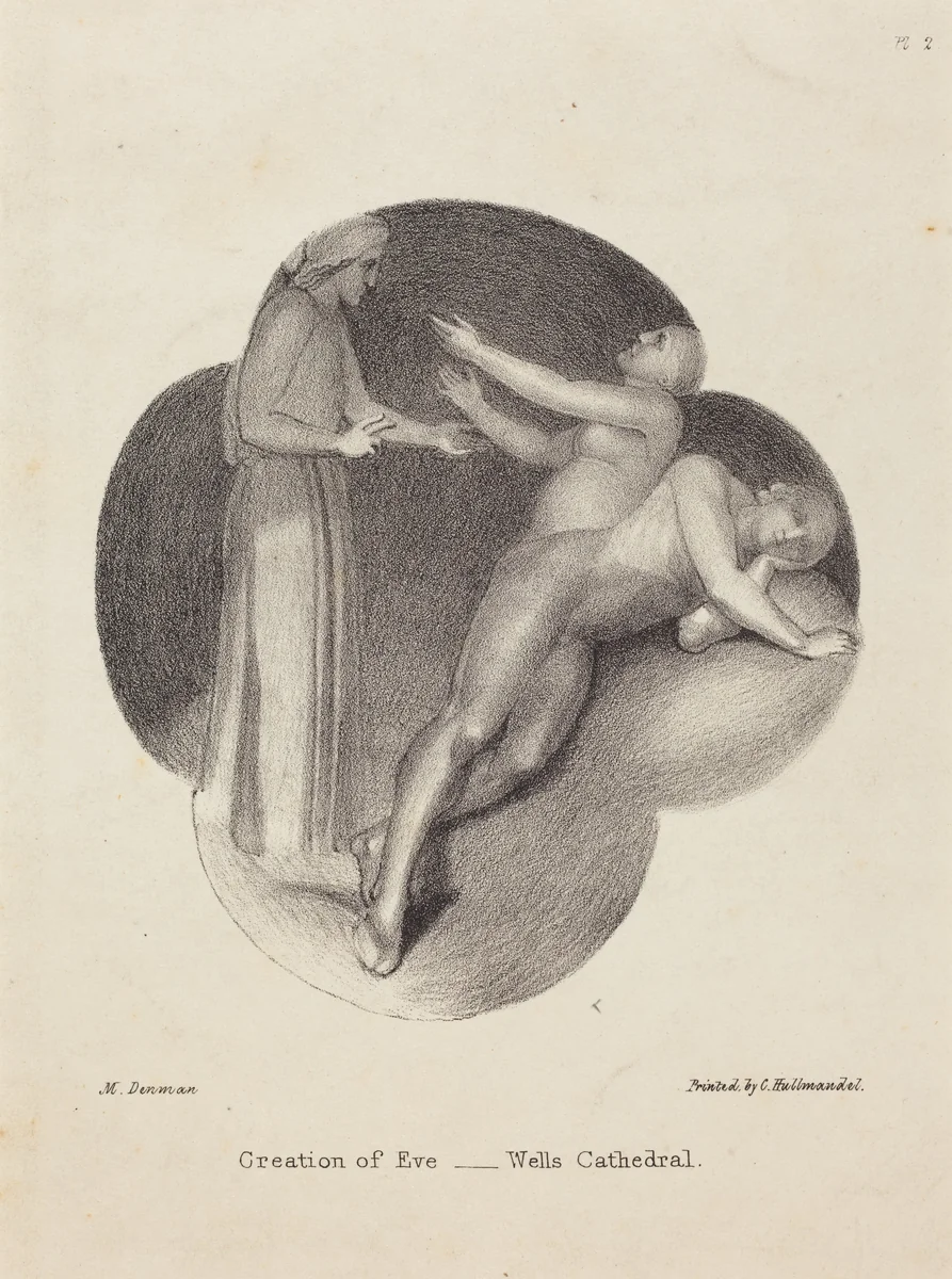 Creation of Eve, from Wells Cathedral by Maria Denman; John Flaxman, print, 1829
