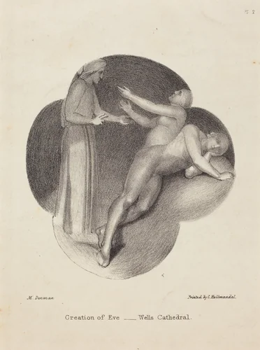 Creation of Eve, from Wells Cathedral by Maria Denman; John Flaxman, print, 1829