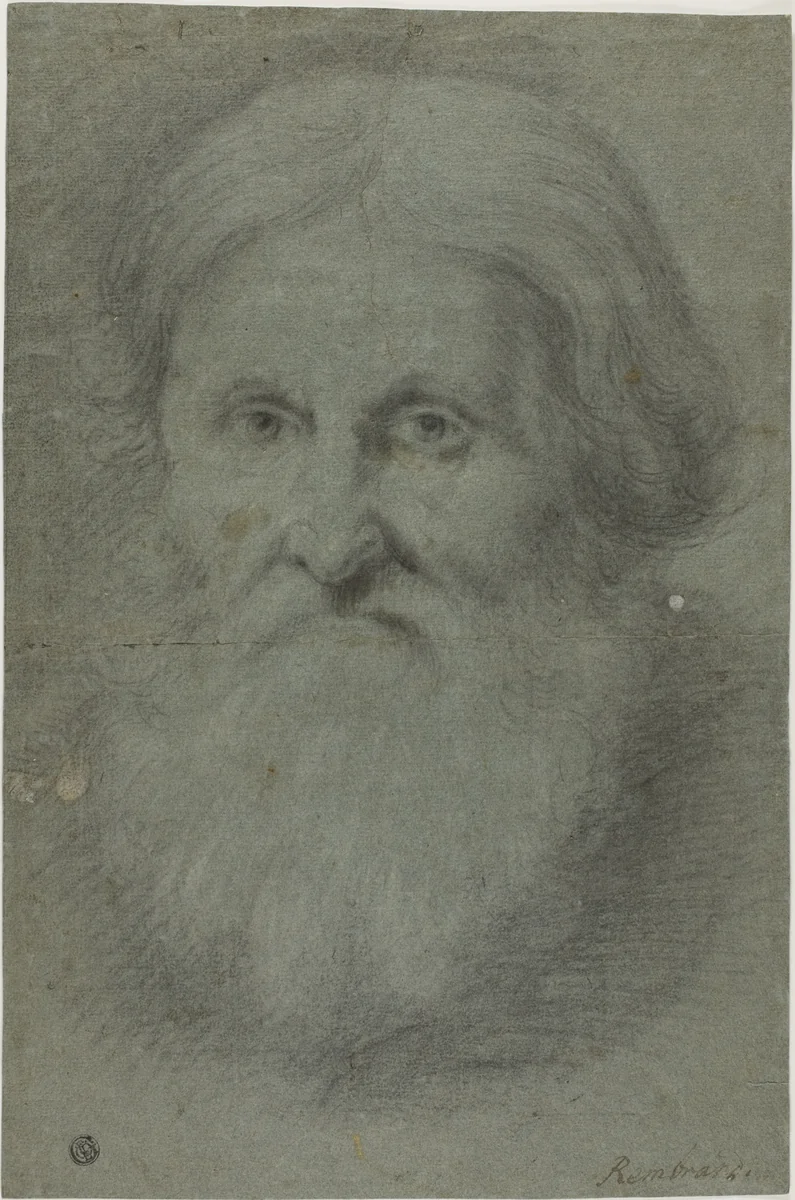 Final Published Work: Head of Menem Ben Israel by Rembrandt van Rijn, drawing, 1740-1860