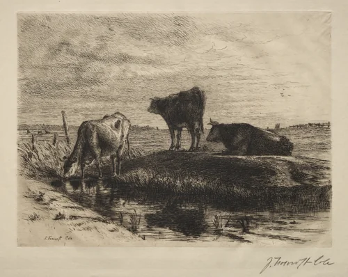 The Three Cows by Joseph Foxcroft Cole, print