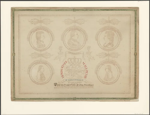 Kalligrafie op Willem V, prins van Oranje-Nassau by anonymous, other, 1791-1849