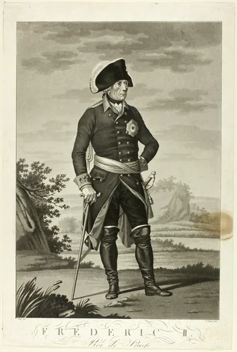 Frederick II, Roi de Prusse by Johann Friedrich Jugel, print, 1770-1900