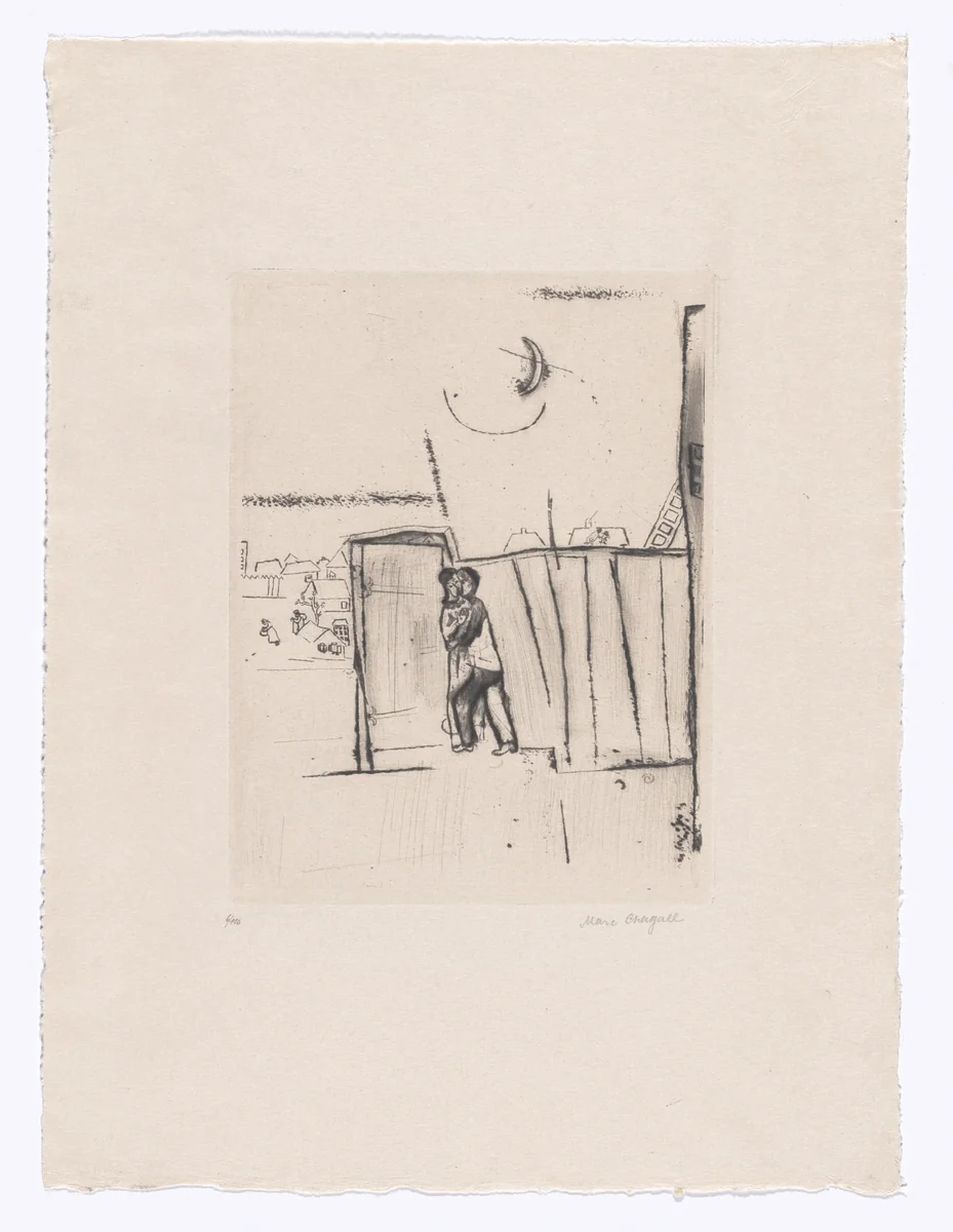 At the Gate (Vor dem Tore) from My Life (Mein Leben) by Marc Chagall, illustrated book, 1922