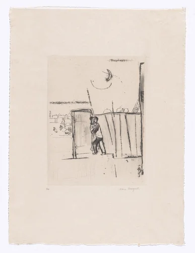 At the Gate (Vor dem Tore) from My Life (Mein Leben) by Marc Chagall, illustrated book, 1922