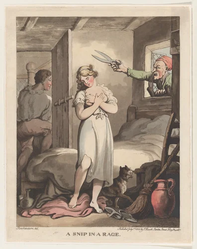 A Snip in a Rage by Thomas Rowlandson, print, 1802