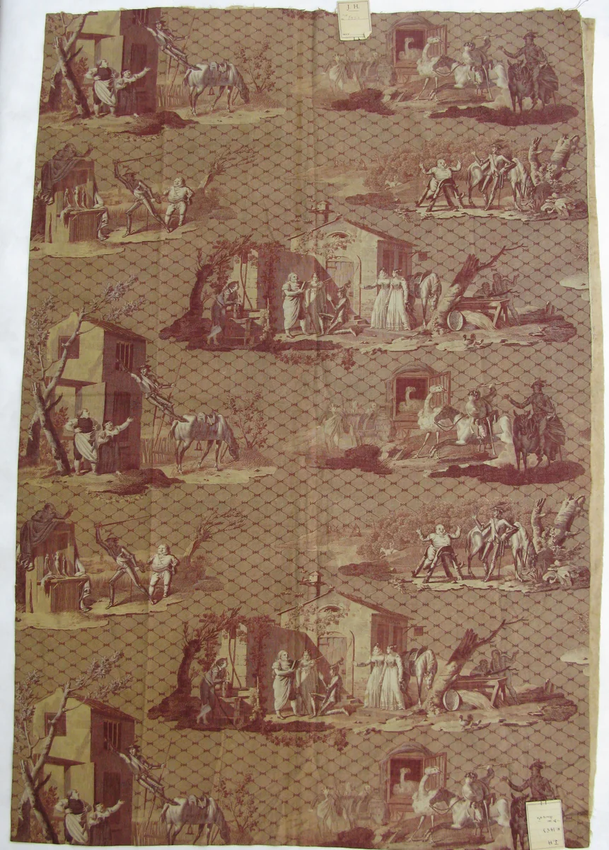 Scenes from "El ingenioso hidalgo Don Quijote de la Mancha" by Miguel de Cervantes Saavedra by François Joseph Heim, textile, 1808-1818