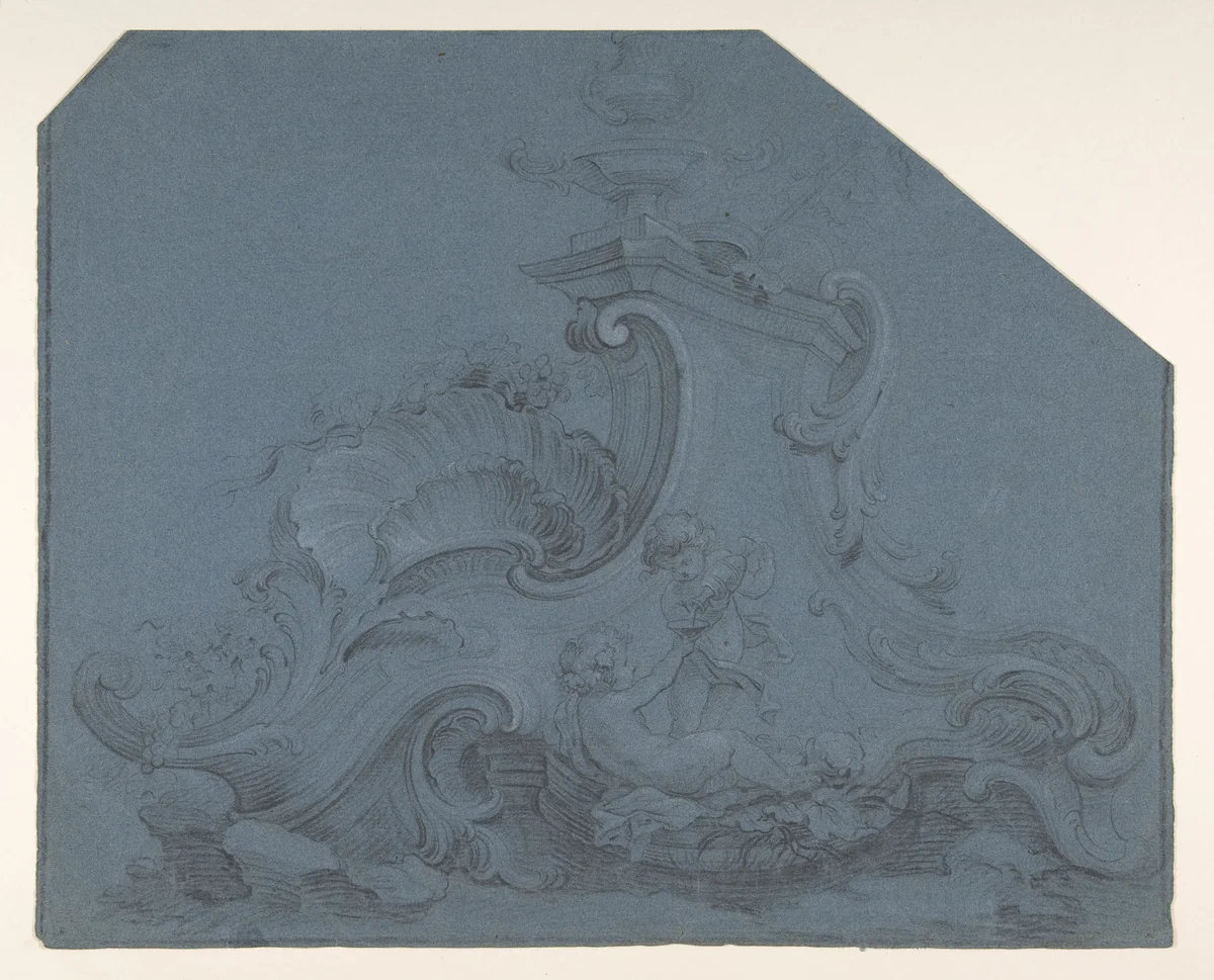Design for a Fountain by anonymous, drawing, 1700-1800