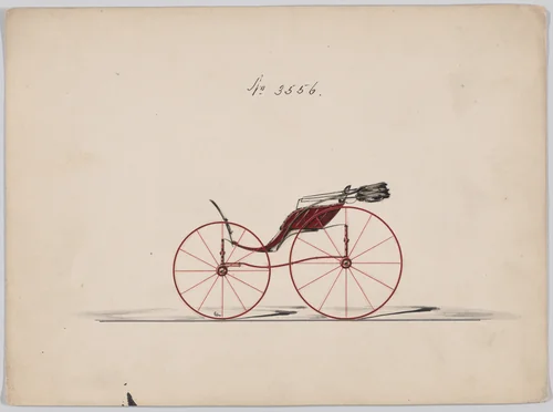 Design for Pony Phaeton, no. 3556 by Brewster & Co., drawing, 1870