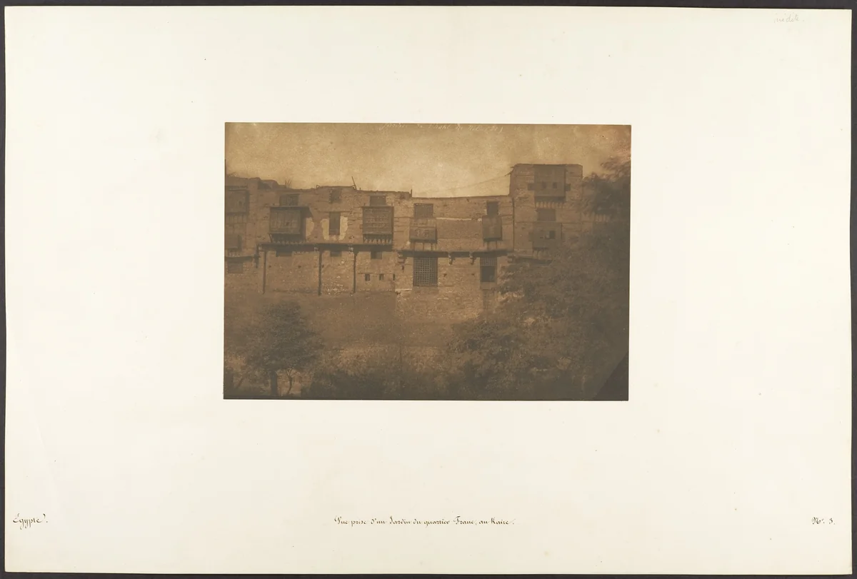 Vue prise d'un Jardin du quartier Franc, au Kaire by Maxime Du Camp, photograph, 1850
