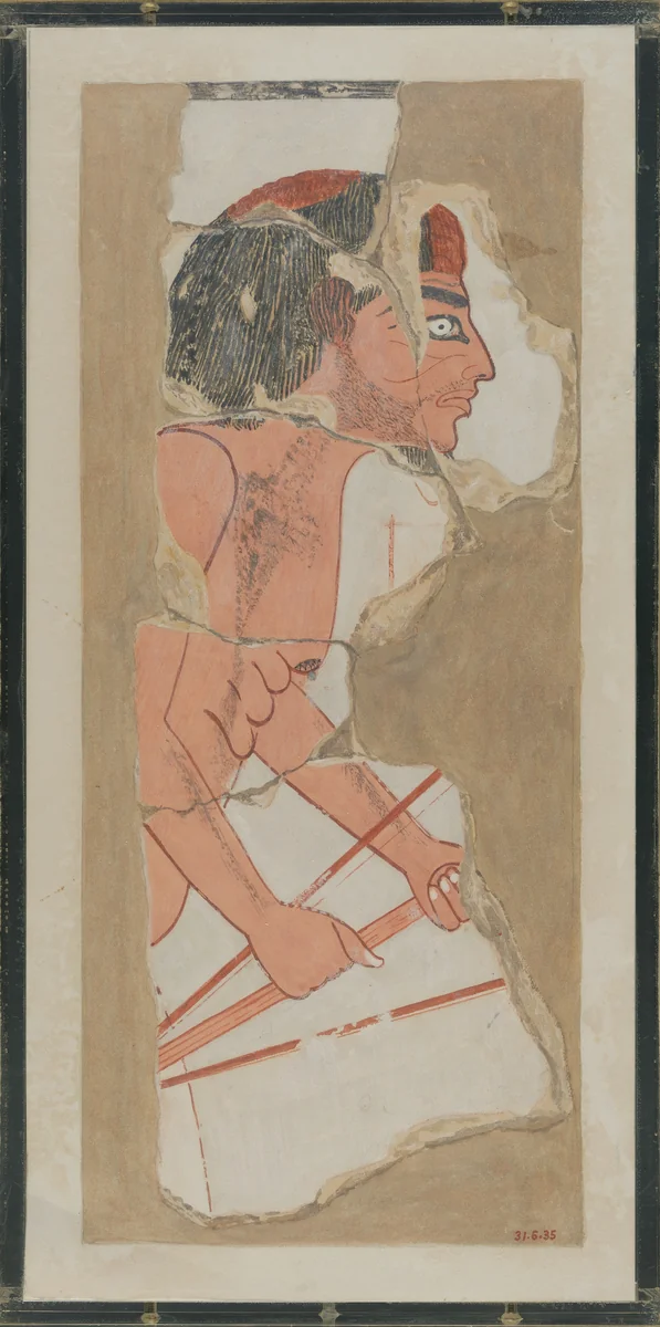 Facsimile Painting of a Foreigner, Tomb of Intef by Nina de Garis Davies, artwork, -1473--1458