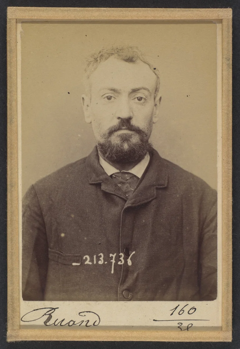 Ruaud. Jean-Baptiste. 35 ans, né à Limoges le 28/7/58. Cordonnier. Anarchiste. 4/2/94. by Alphonse Bertillon, photograph, 1894