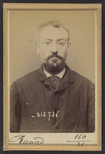 Ruaud. Jean-Baptiste. 35 ans, né à Limoges le 28/7/58. Cordonnier. Anarchiste. 4/2/94. by Alphonse Bertillon, photograph, 1894