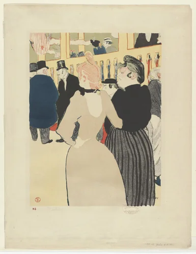 At the Moulin Rouge, La Goulue and her Sister (Au Moulin Rouge, La Goulue et sa sœur) by Henri de Toulouse-Lautrec, print, 1892