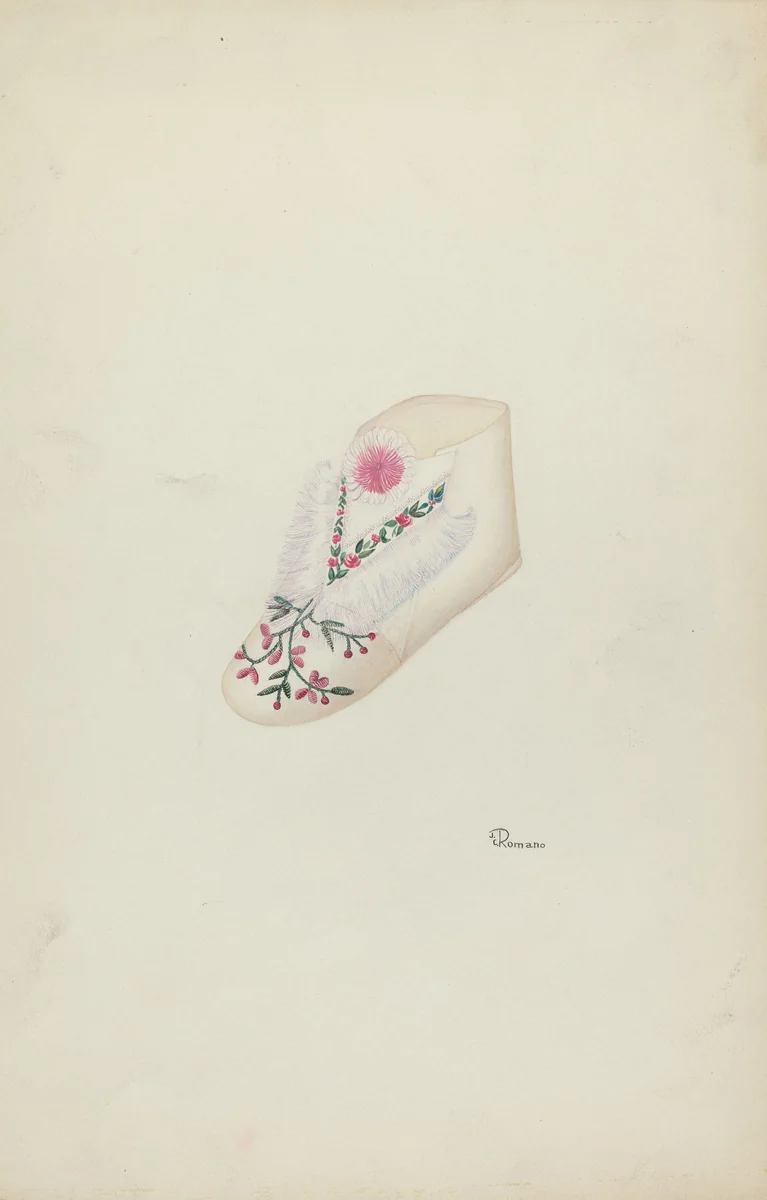 Baby's Shoe by Josephine C. Romano, index of american design, 1938