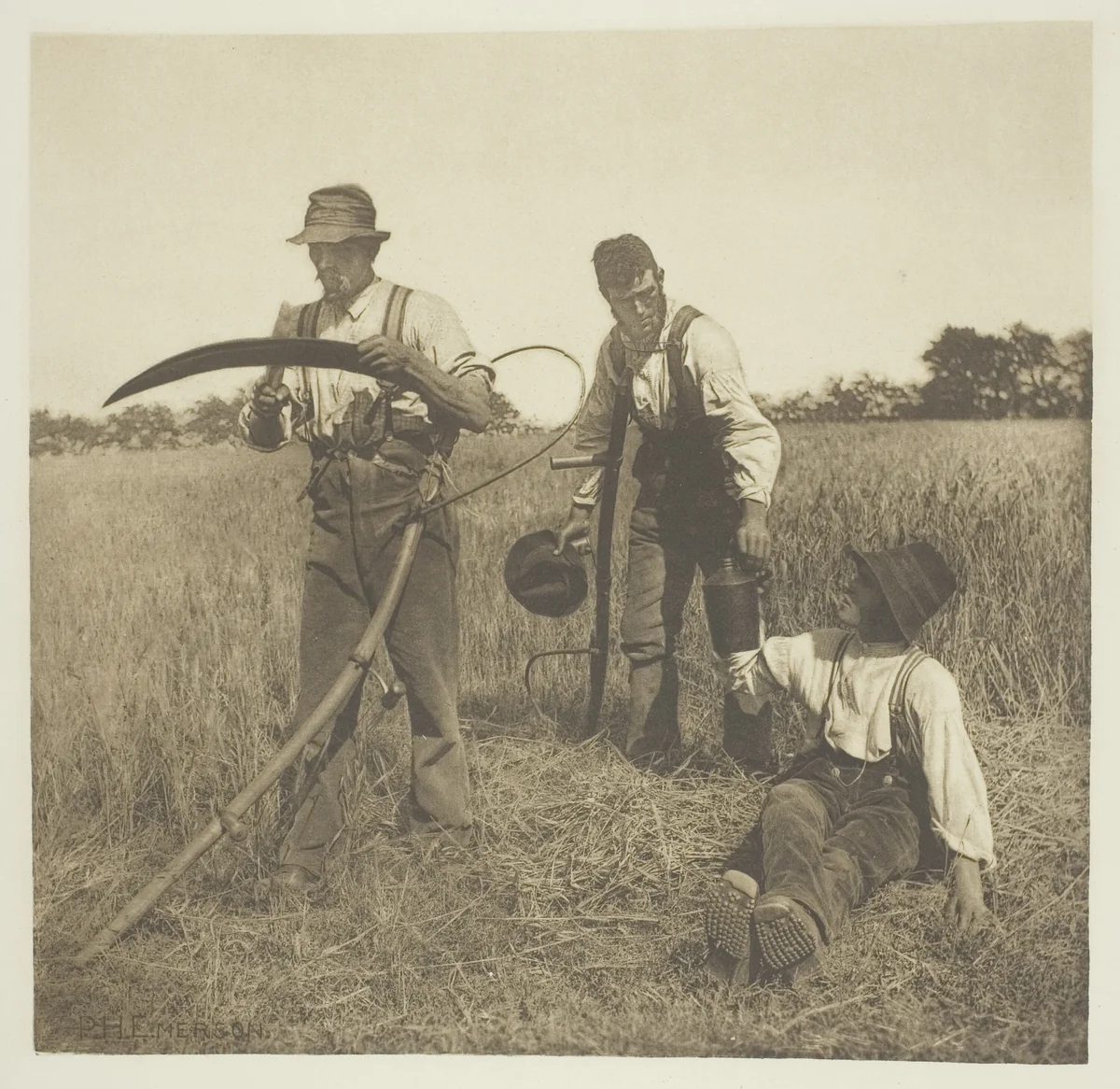 In the Barley-Harvest (Suffolk) by Peter Henry Emerson, print, 1883-1887