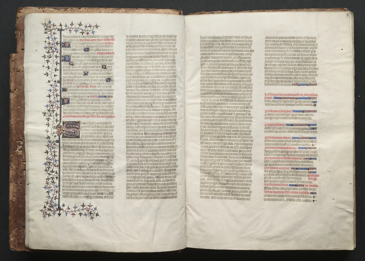 The Gotha Missal: Fol. 4r, Text by Master of the Boqueteaux, book, 1370-1380