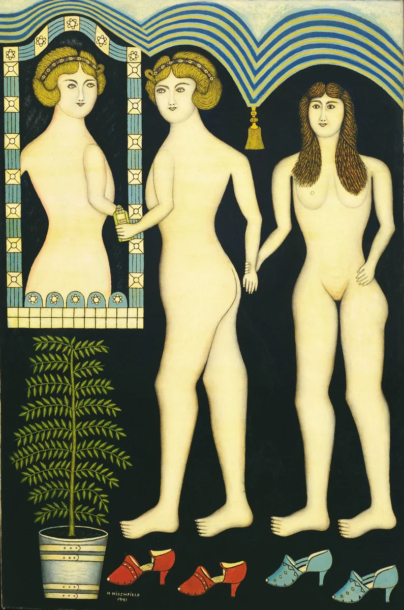 Inseparable Friends by Morris Hirshfield, painting, 1941
