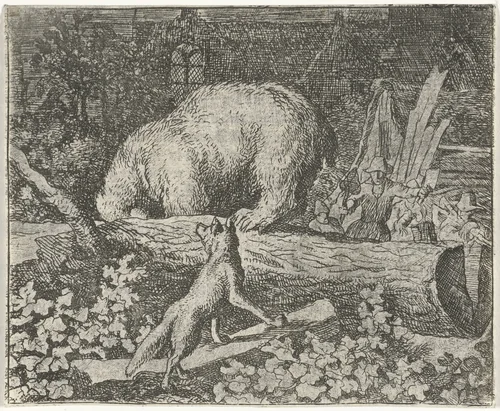 Bruun de beer in de val by Allaert van Everdingen, print, 1665-1675