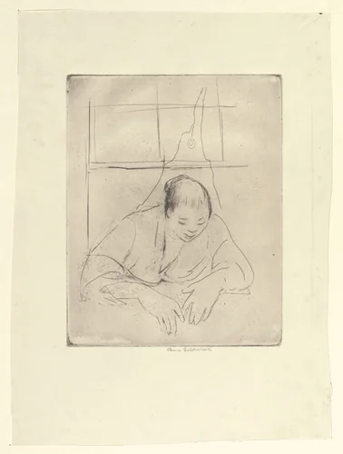 East Tenth Street (Anne at the Window) by Anne Goldthwaite, print, 1928