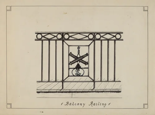 Cast Iron Balcony Rail by Ray Price, index of american design, 1935-1942