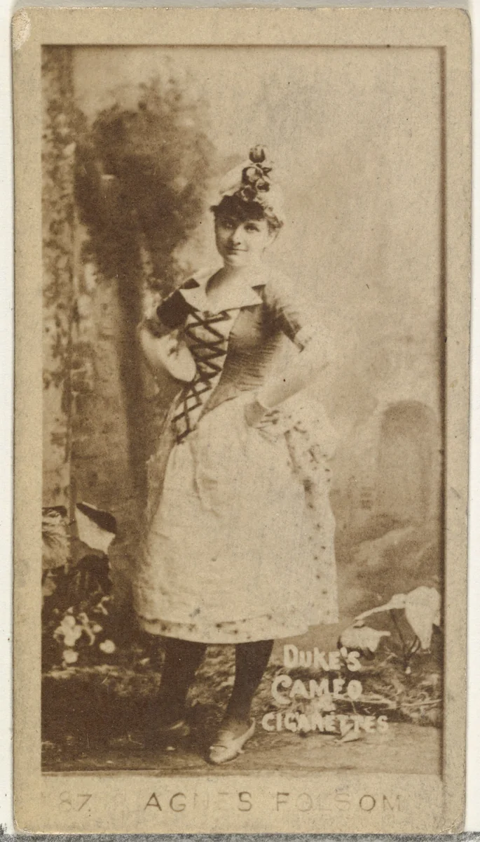 Card Number 87, Agnes Folsom, from the Actors and Actresses series (N145-4) issued by Duke Sons & Co. to promote Cameo Cigarettes by W. Duke, Sons & Co., photograph, 1880-1889