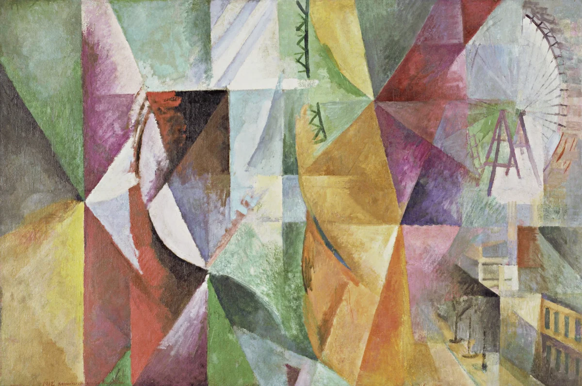The Three Windows, the Tower and the Wheel by Robert Delaunay, painting, 1912