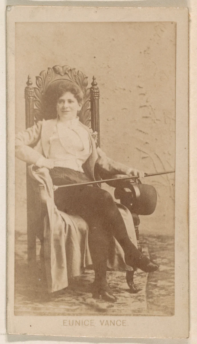 Miss Eunice Vance, from the Actresses series (N245) issued by Kinney Brothers to promote Sweet Caporal Cigarettes by Kinney Brothers Tobacco Company, photograph, 1890