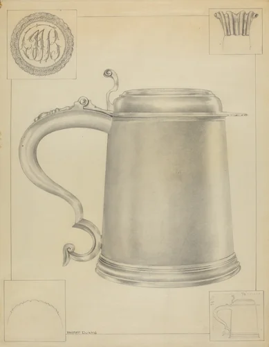Silver Tankard by Hester Duany, index of american design, 1936