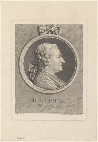 Portrait of David Garrick by Charles Nicolas Cochin II, print, 1764