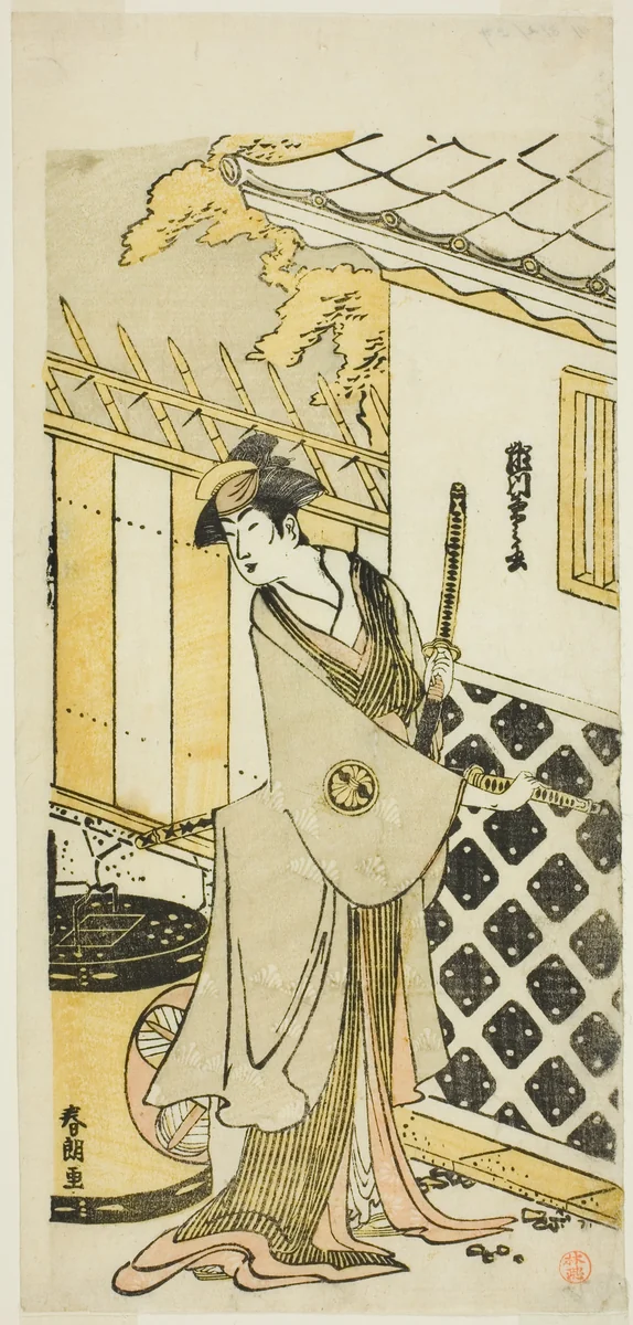 The Actor Segawa Kikunojo III as a Woman of a Samurai Family by Katsushika Hokusai (葛飾 北斎), print, 1781-1791