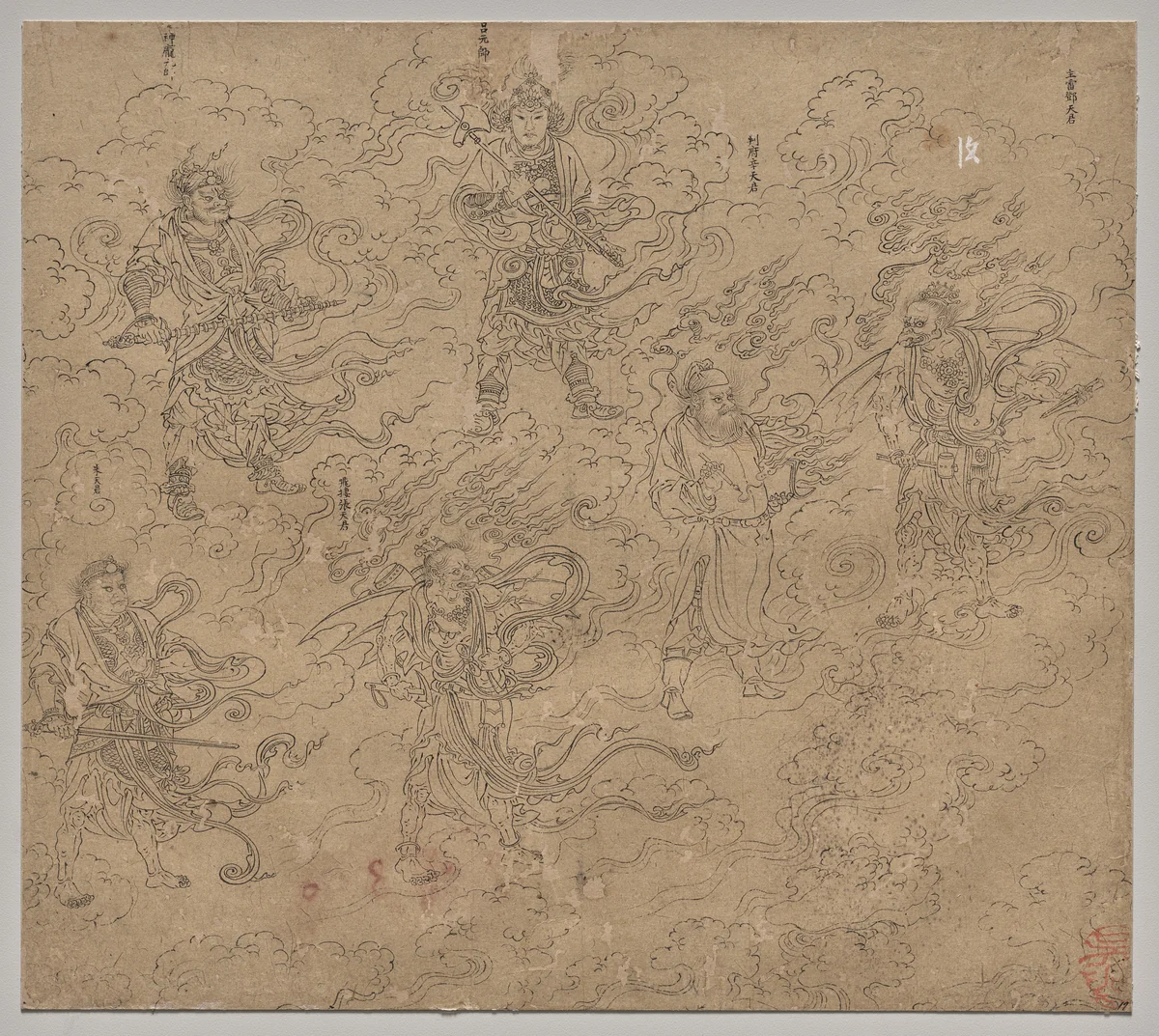 Album of Daoist and Buddhist Themes: Procession of Daoist Deities: Leaf 19 by Unknown, painting, 1200-1299