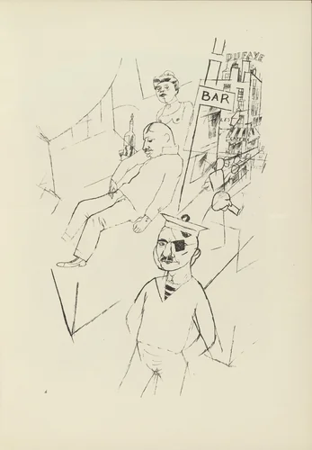Marseille (plate, folio 8) from Ecce Homo by George Grosz, illustrated book, 1922
