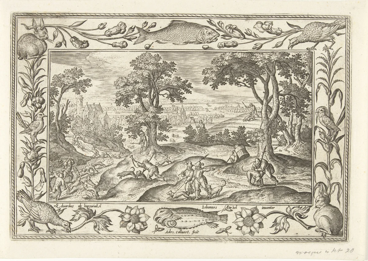 Hazenjacht by Unknown, print, 1582-1586
