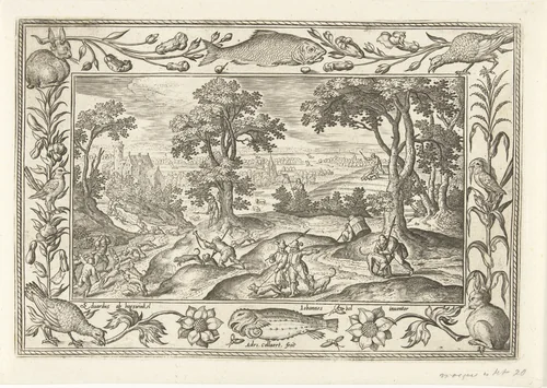 Hazenjacht by Unknown, print, 1582-1586