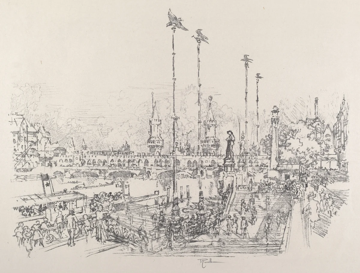 Oberbaum-Brucke, Berlin by Joseph Pennell, print, 1921