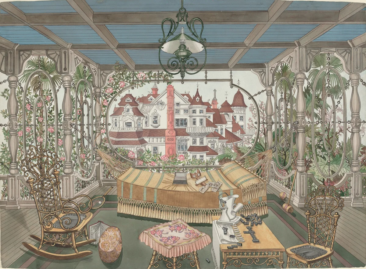 Veranda, 1885 by Perkins Harnly, index of american design, 1935-1942