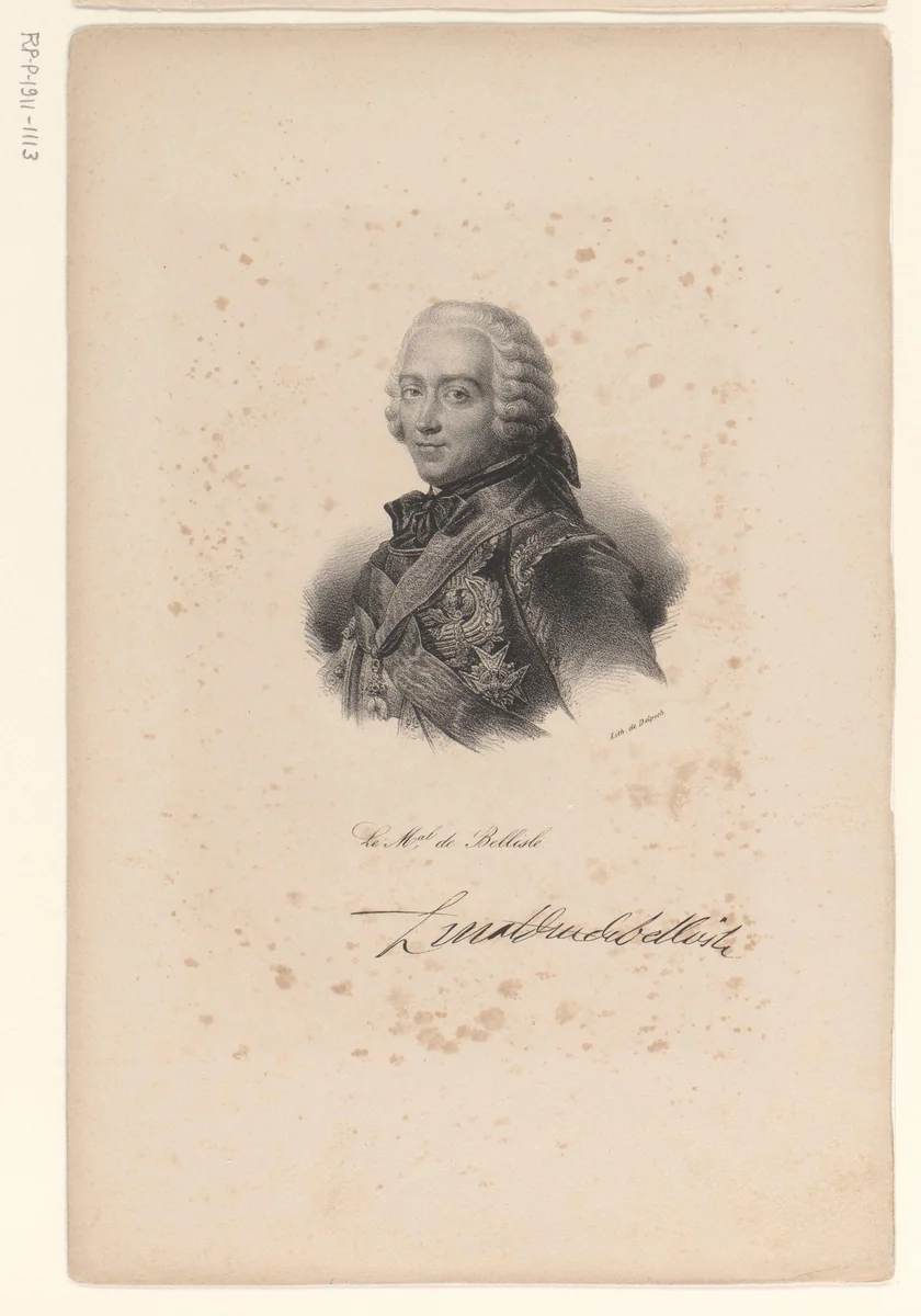 Portret van Charles Louis Auguste Fouquet de Belle-Isle by anonymous, print, 1818-1842