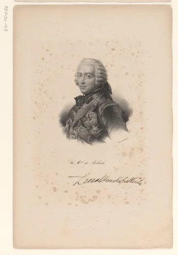 Portret van Charles Louis Auguste Fouquet de Belle-Isle by anonymous, print, 1818-1842