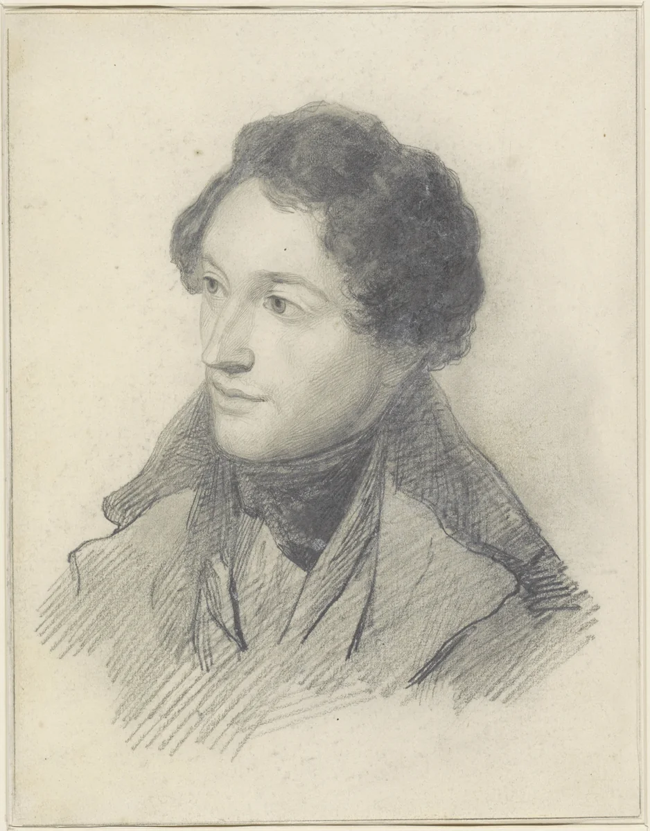 Portret van Louis Gallait by Jacobus Everhardus Josephus van den Berg, drawing, 1830-1861