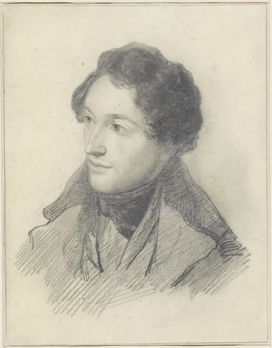 Portret van Louis Gallait by Jacobus Everhardus Josephus van den Berg, drawing, 1830-1861
